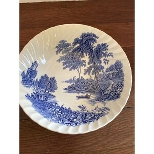 The‎ Ferry Blue Serving Bowl Ironstone By Swinnertons Scalloped Edge